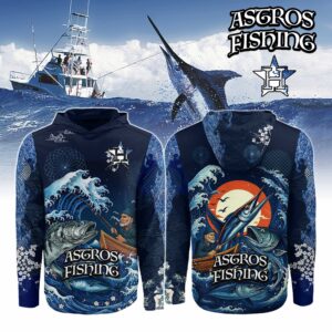 Houston Astros MLB x Wave Hunter Fishing Limited Edition Long Sleeve Hoodie
