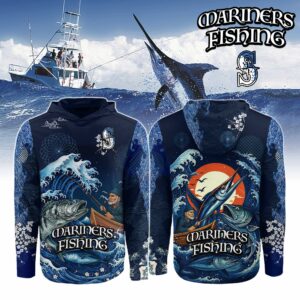 Seattle Mariners MLB x Wave Hunter Fishing Limited Edition Long Sleeve Hoodie