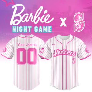 Seattle Mariners MLB x Barbie Night Game Personalized Custom Jersey