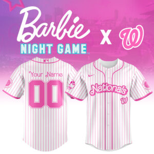 Washington Nationals MLB x Barbie Night Game Personalized Custom Jersey