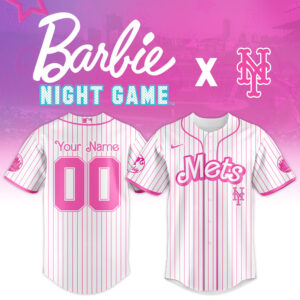 New York Mets MLB x Barbie Night Game Personalized Custom Jersey