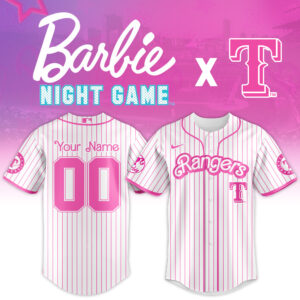 Texas Rangers MLB x Barbie Night Game Personalized Custom Jersey