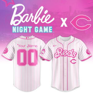 Cincinnati Reds MLB x Barbie Night Game Personalized Custom Jersey