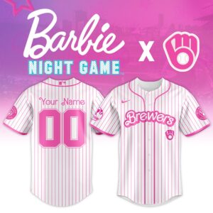 Milwaukee Brewers MLB x Barbie Night Game Personalized Custom Jersey