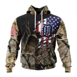 Detroit Tigers MLB Special Camo Realtree Hunting Hoodie