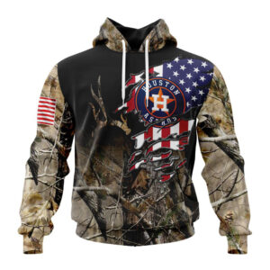 Houston Astros MLB Special Camo Realtree Hunting Hoodie