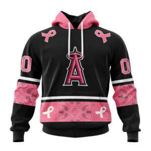 Los Angeles Angels Of Anaheim MLB In Classic Style With Paisley In October We Wear Pink Breast Cancer Hoodie