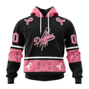 Los Angeles Dodgers MLB In Classic Style With Paisley In October We Wear Pink Breast Cancer Hoodie