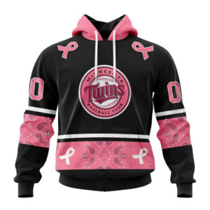Minnesota Twins MLB In Classic Style With Paisley In October We Wear Pink Breast Cancer Hoodie