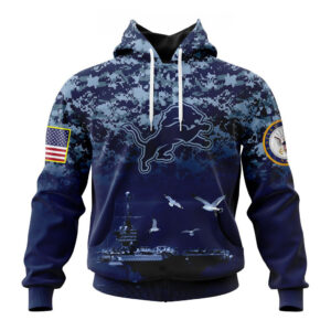 NFL Detroit Lions Honor US Navy Veterans Hoodies