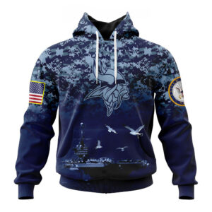 NFL Minnesota Vikings Honor US Navy Veterans Hoodies