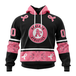 Oakland Athletics MLB In Classic Style With Paisley In October We Wear Pink Breast Cancer Hoodie