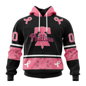 Philadelphia Phillies MLB In Classic Style With Paisley In October We Wear Pink Breast Cancer Hoodie