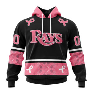Tampa Bay Rays MLB In Classic Style With Paisley In October We Wear Pink Breast Cancer Hoodie