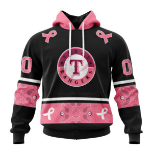 Texas Rangers MLB In Classic Style With Paisley In October We Wear Pink Breast Cancer Hoodie