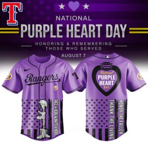 Texas Rangers x Purple Heart Day Jersey